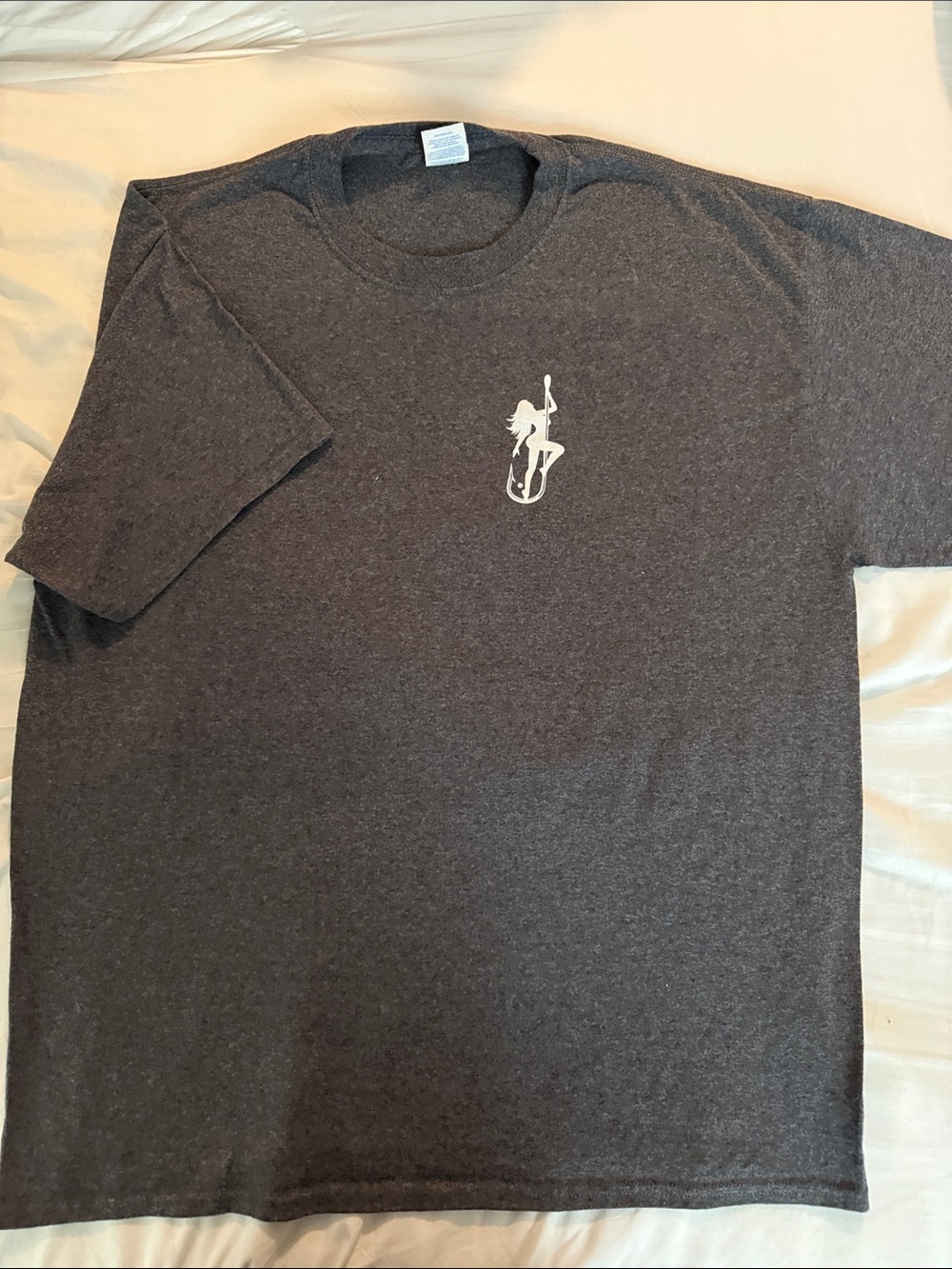 Men's Charcoal Heather Short-Sleeve Tee with White Graphic